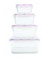 Tribest GlasLife 4pc. Square Storage Containers