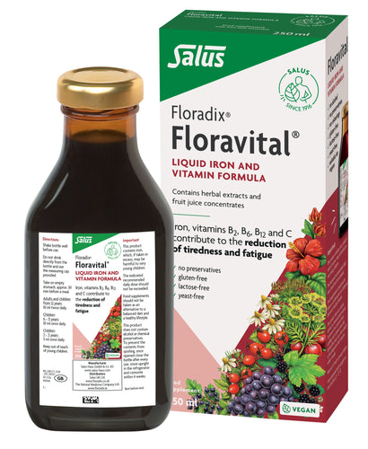 Floradix Floravital Gluten & Yeast Free Liquid Iron & Vitamin Formula 250ml