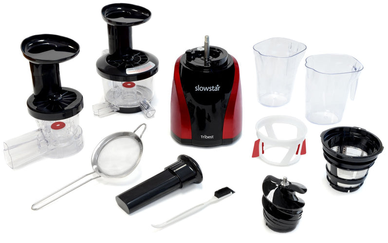 Slowstar Vertical Slow Juicer & Mincer - Red & Black